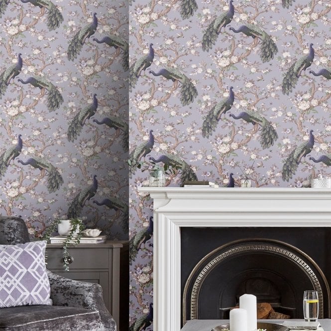 Laura Ashley  Belvedere Pale Iris Wallpaper 115253