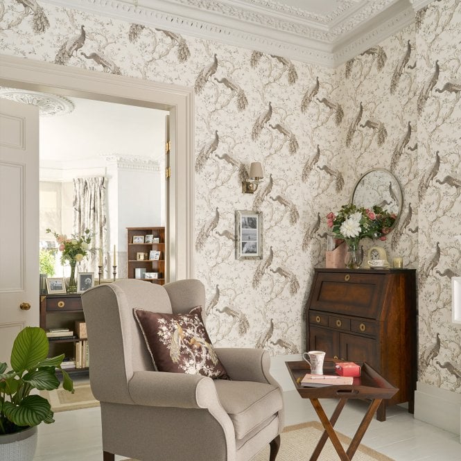 Laura Ashley  Belvedere Soft Truffle Wallpaper 113399