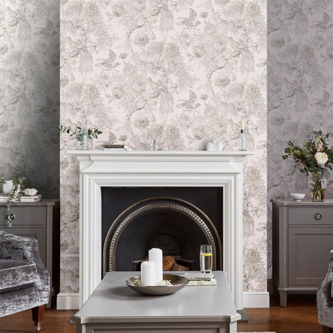 Laura Ashley  Birtle Dove Grey Wallpaper 117805