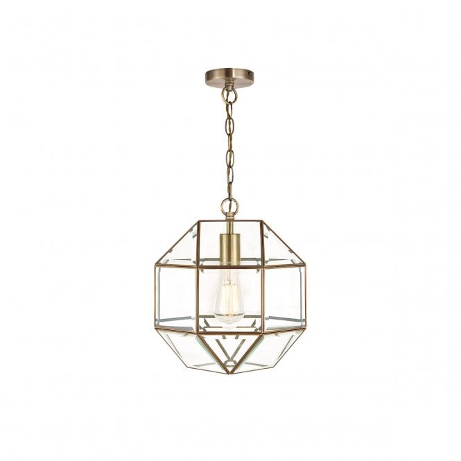 Laura Ashley  Blackwell Pendant Antique Brass Glass