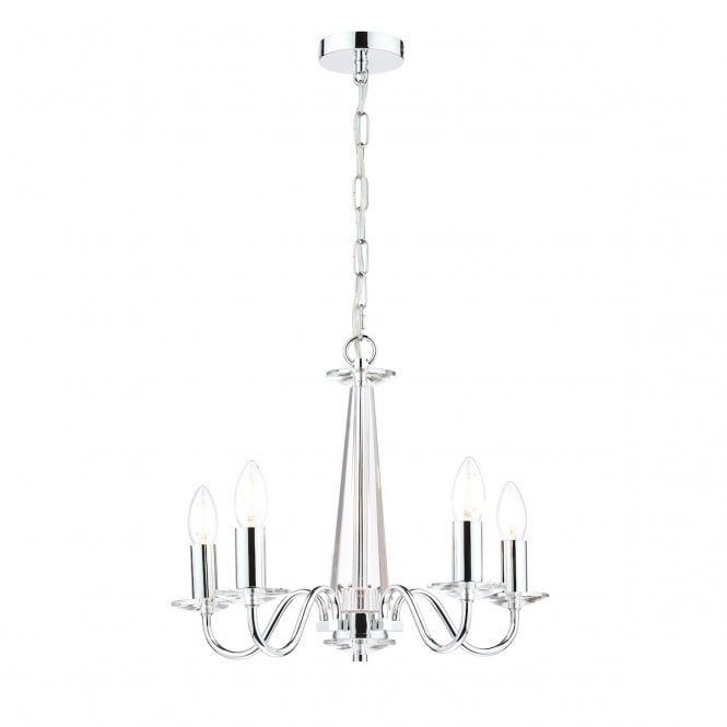 Laura Ashley  Blake 5lt Chandelier Cut Glass & Polished Chrome
