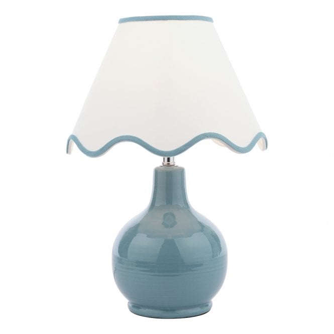 Laura Ashley  Bramhope Table Lamp Blue Ceramic With Shade