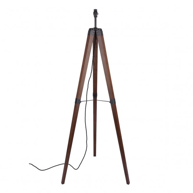 Laura Ashley  Burdale Tripod Floor Lamp Dark Wood & Industrial Brass Base Only