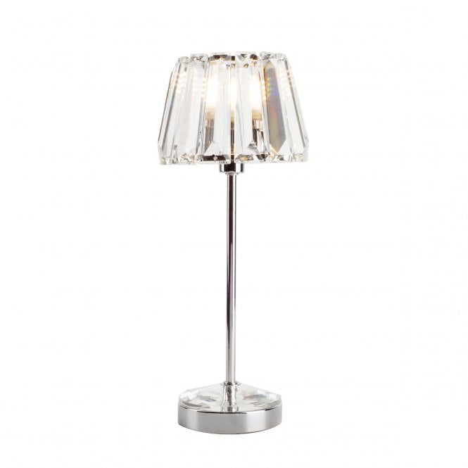 Laura Ashley  Capri Small Table Lamp Polished Chrome With Crystal Glass Shade