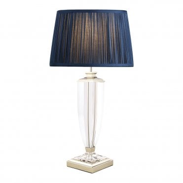 Laura Ashley Carson Large Table Lamp Polished Nickel & Crystal Base Only