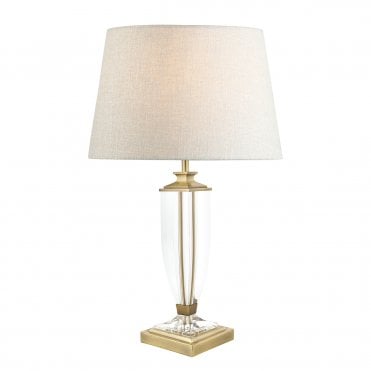 Laura Ashley Carson Medium Table Lamp Antique Brass & Crystal Base Only