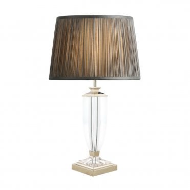 Laura Ashley Carson Medium table Lamp Polished Nickel & Crystal Base Only