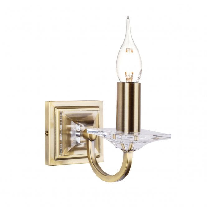 Laura Ashley  Carson Wall Light Antique Brass Glass