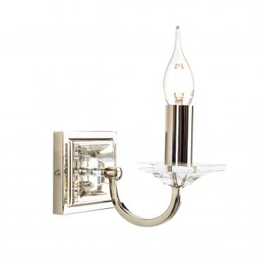 Laura Ashley Carson Wall Light Polished Nickel Glass