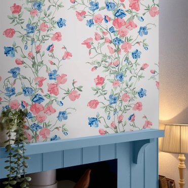 Laura Ashley Charlotte Coral Pink Wallpaper 115261