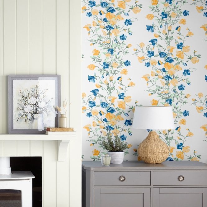 Laura Ashley  Charlotte Pale Gold Wallpaper 115262