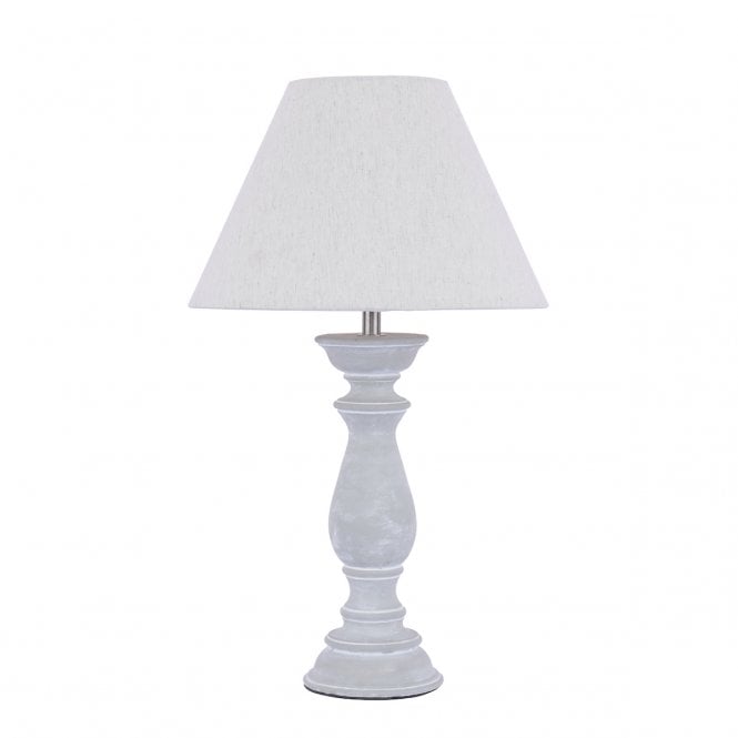 Laura Ashley  Chedworth Table Lamp Concrete & Polished Nickel With Shade