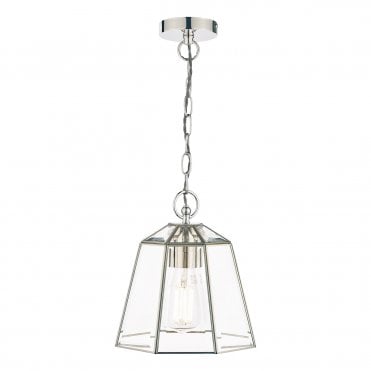 Laura Ashley Clayton Pendant Polished Silver Glass