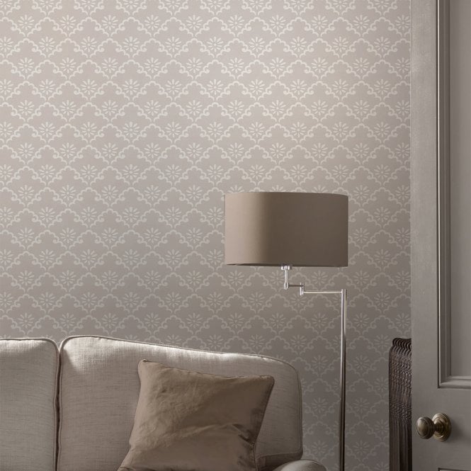 Laura Ashley  Coralie Dove Grey Wallpaper 118475
