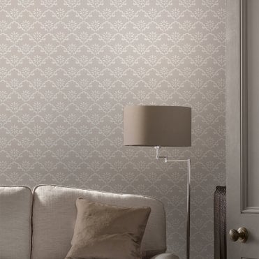 Laura Ashley Coralie Dove Grey Wallpaper 118475