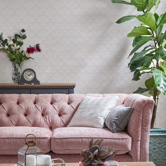 Laura Ashley  Coralie Sugared Grey Wallpaper 118476