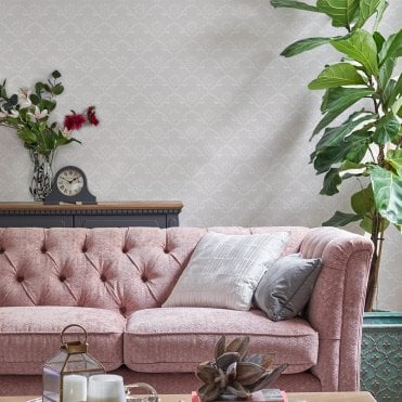 Laura Ashley Coralie Sugared Grey Wallpaper 118476