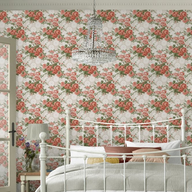 Laura Ashley  Country Roses Old Rose Pink Wallpaper 121081