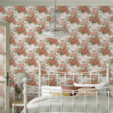 Laura Ashley Country Roses Old Rose Pink Wallpaper 121081