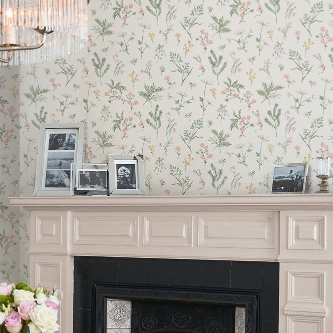 Laura Ashley  Crosswell Coral Pink Wallpaper 118480
