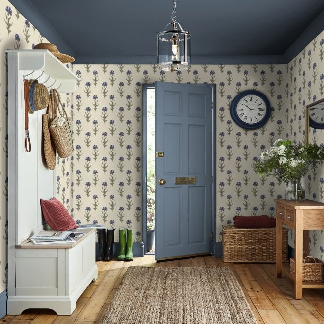 Laura Ashley  Dandelion Dusky Seaspray Blue Wallpaper 121068