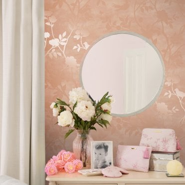 Laura Ashley Eglantine Silhouette Blush Wallpaper 113374