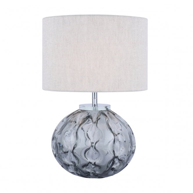 Laura Ashley  Elderdale Table Lamp Smoked Glass & Polished Chrome With Shade