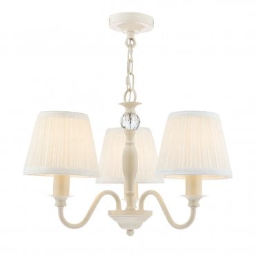 Laura Ashley Ellis 3lt Pendant Ivory With Shades