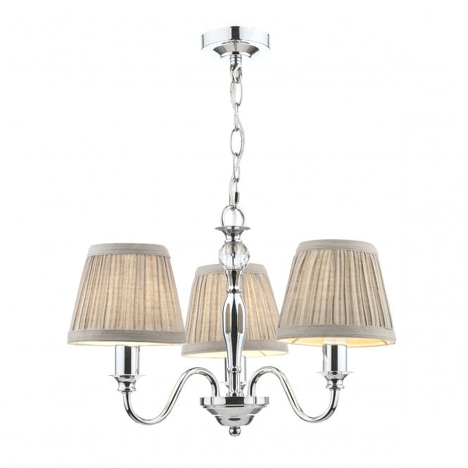 Laura Ashley  Ellis 3lt Pendant Polished Chrome With Shades