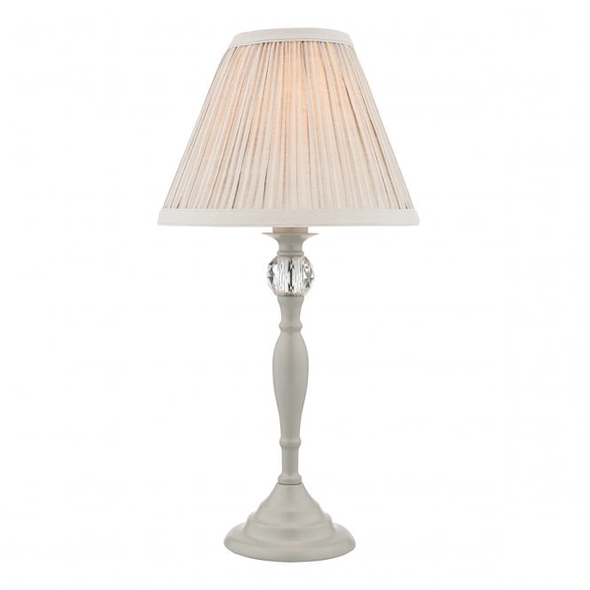 Laura Ashley  Ellis Table Lamp Grey With Ivory Shade
