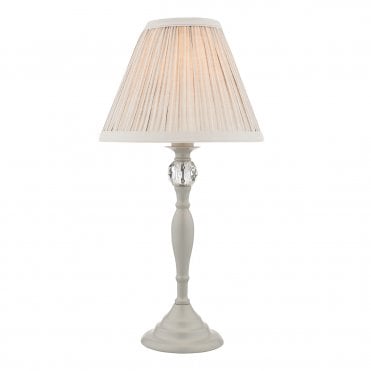 Laura Ashley Ellis Table Lamp Grey With Ivory Shade