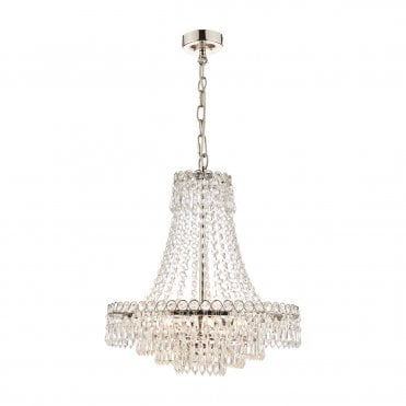 Laura Ashley Enid 5lt Chandelier Polished Nickel & Cut Glass