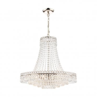 Laura Ashley Enid Grand 5lt Chandelier Polished Nickel & Cut Glass
