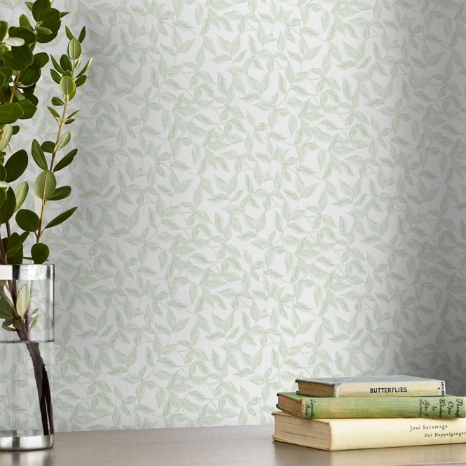 Laura Ashley  Erwood Pale Eau De Nil Wallpaper 115265