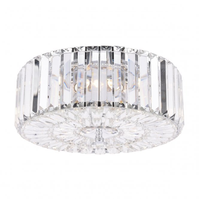 Laura Ashley  Fernhurst 3 Light Flush Crystal & Polished Chrome