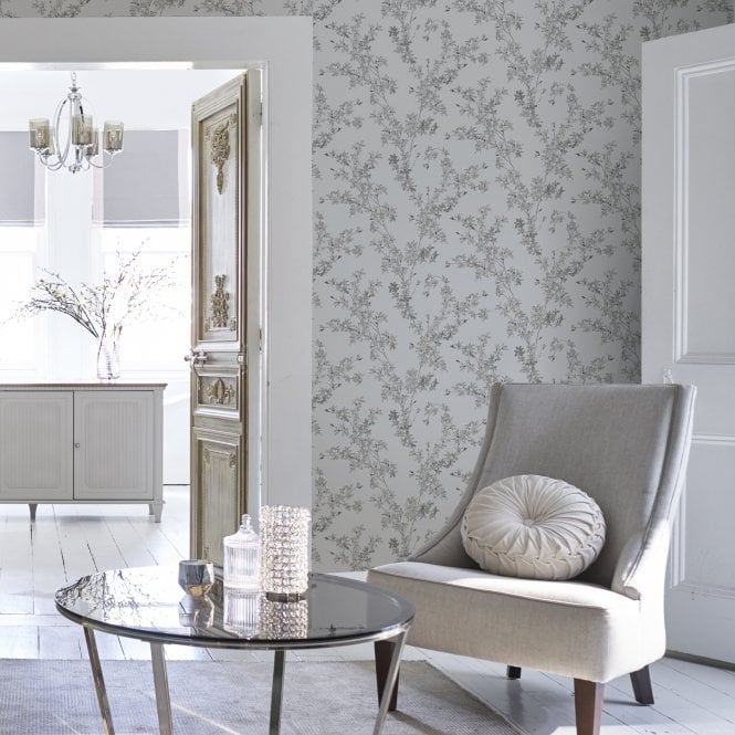 Laura Ashley  Forsythia Steel Wallpaper 113349