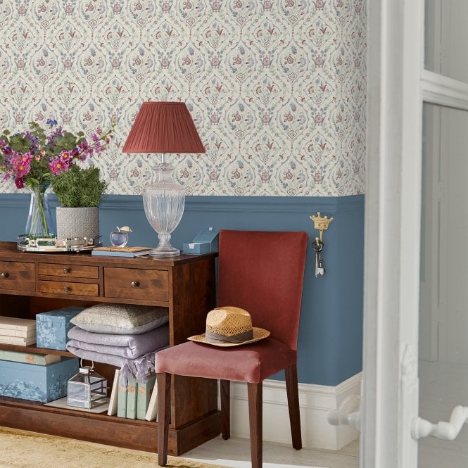 Laura Ashley  Foscot Damask Crimson Red Wallpaper 121069