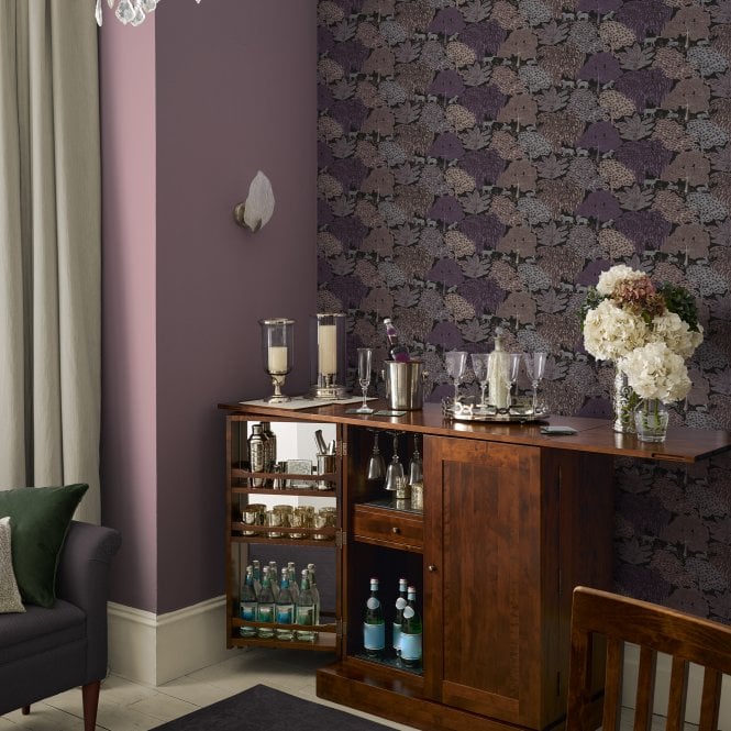Laura Ashley  Garwood Grove Violet Grey Wallpaper 121087