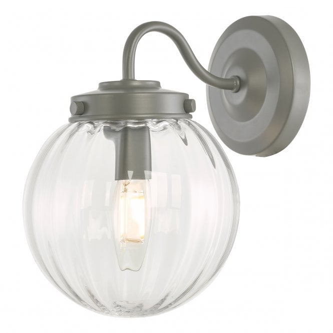 Laura Ashley  Georgie Outdoor Wall Light Matt Grey Glass IP44