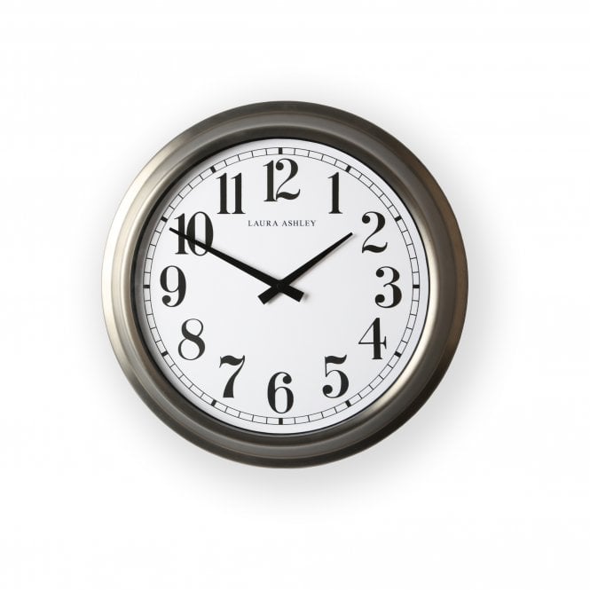 Laura Ashley  Gibson Large Brushed Stainless Clock Brushed - Stainless 115789