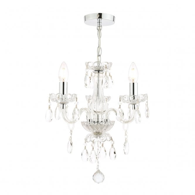 Laura Ashley  Harriet 3 Light Crystal & Polished Chrome Chandelier