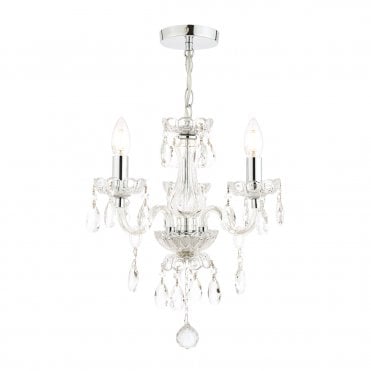 Laura Ashley Harriet 3 Light Crystal & Polished Chrome Chandelier