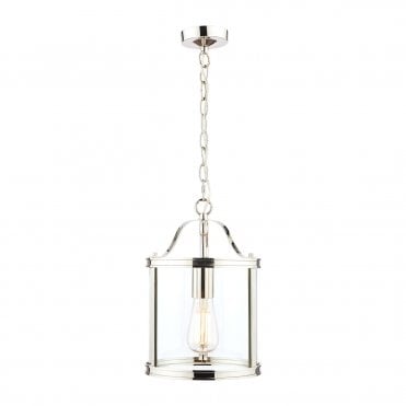 Laura Ashley Harrington Lantern Polished Nickel Glass