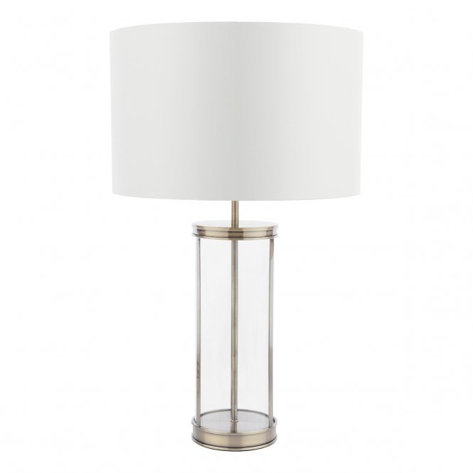 Laura Ashley  Harrington Large Table Lamp Antique Brass and Glass With Shade