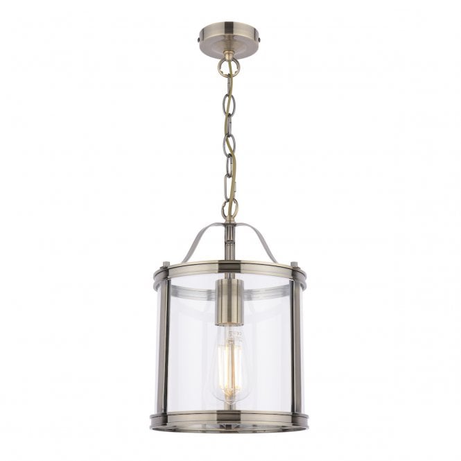 Laura Ashley  Harrington Pendant Antique Brass & Glass