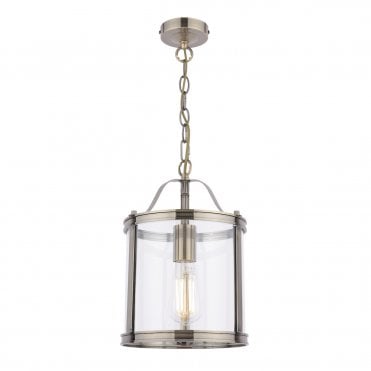Laura Ashley Harrington Pendant Antique Brass & Glass