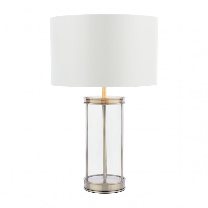 Laura Ashley  Harrington Small Table Lamp Antique Brass and Glass With Shade