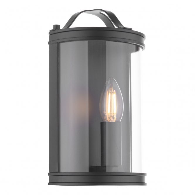 Laura Ashley  Harrington Wall Light Matt Black and Glass