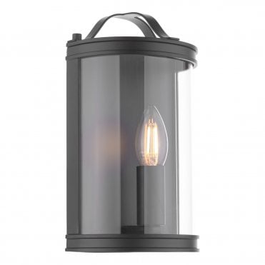 Laura Ashley Harrington Wall Light Matt Black and Glass