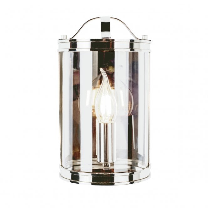 Laura Ashley  Harrington Wall Light Polished Nickel Glass